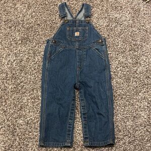 Carhartt Kids Master Cloth Classic Blue Overalls Size 24 Months